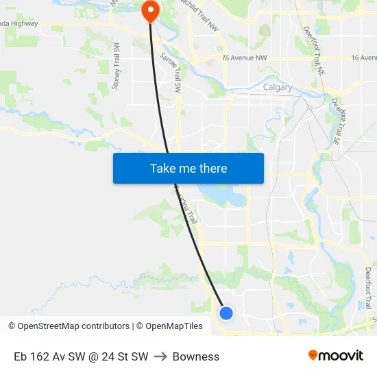 Eb 162 Av SW @ 24 St SW to Bowness map