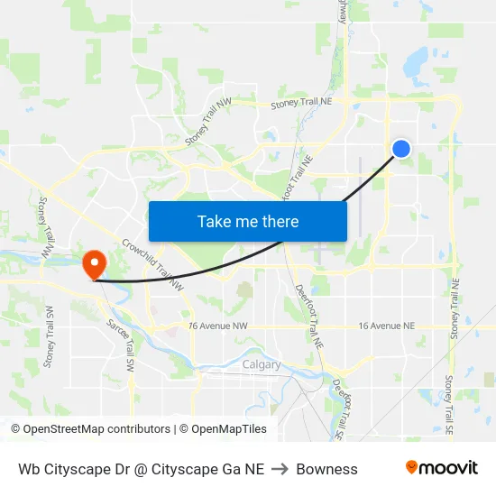 Wb Cityscape Dr @ Cityscape Ga NE to Bowness map