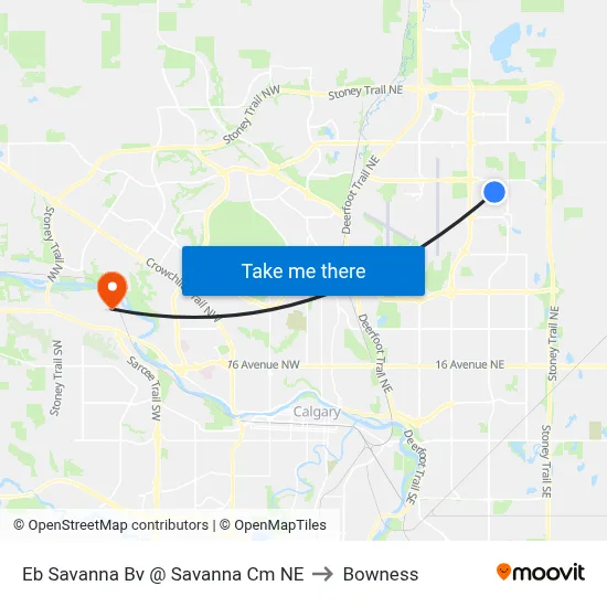 Eb Savanna Bv @ Savanna Cm NE to Bowness map