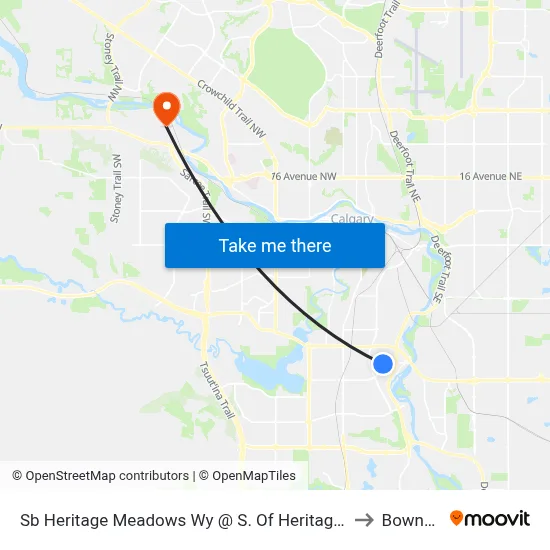 Sb Heritage Meadows Wy @ S. Of Heritage Dr SW to Bowness map