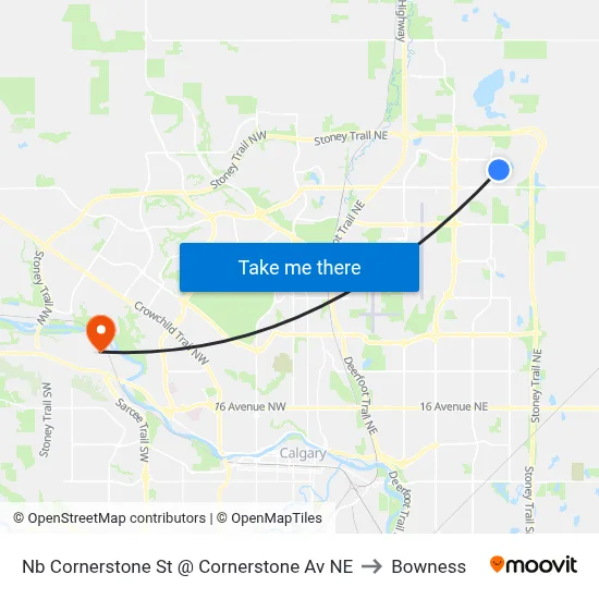 Nb Cornerstone St @ Cornerstone Av NE to Bowness map