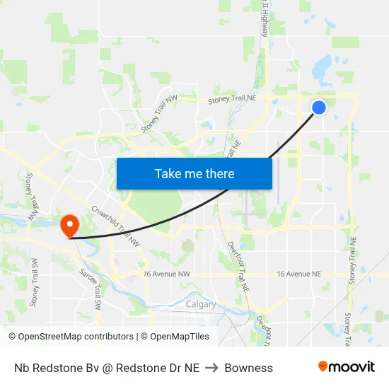 Nb Redstone Bv @ Redstone Dr NE to Bowness map