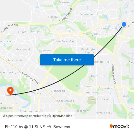 Eb 110 Av @ 11 St NE to Bowness map