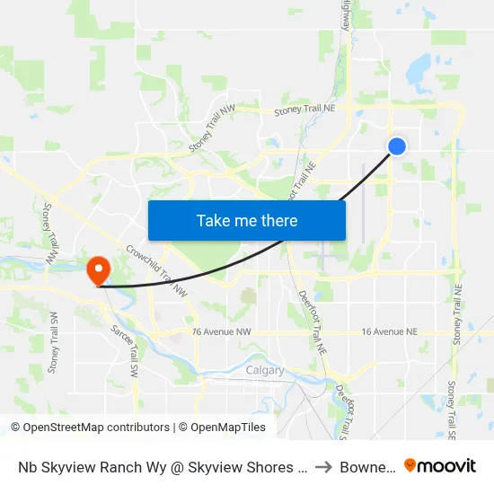 Nb Skyview Ranch Wy @ Skyview Shores Li NE to Bowness map