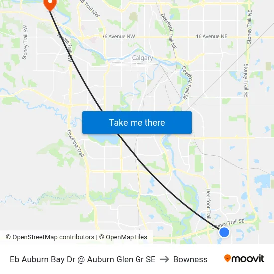 Eb Auburn Bay Dr @ Auburn Glen Gr SE to Bowness map