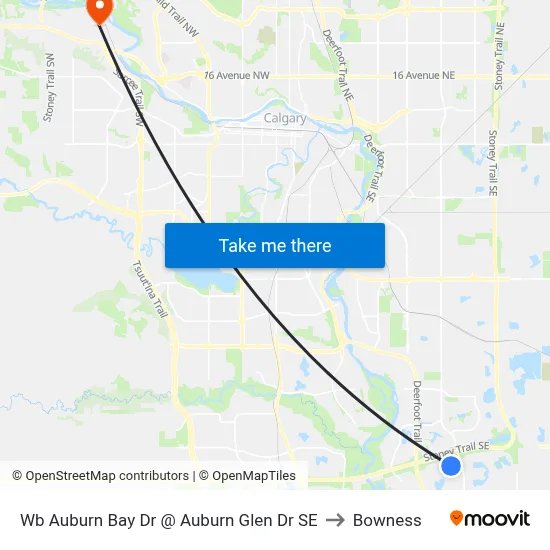 Wb Auburn Bay Dr @ Auburn Glen Dr SE to Bowness map