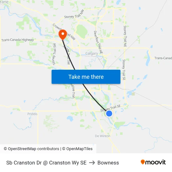 Sb Cranston Dr @ Cranston Wy SE to Bowness map