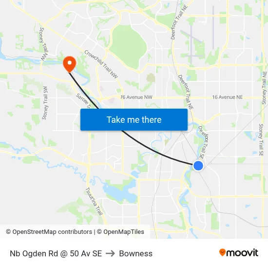 Nb Ogden Rd @ 50 Av SE to Bowness map
