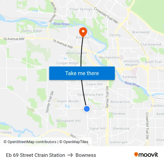 Eb 69 Street Ctrain Station to Bowness map