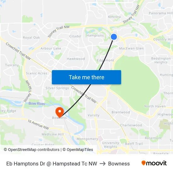 Eb Hamptons Dr @ Hampstead Tc NW to Bowness map