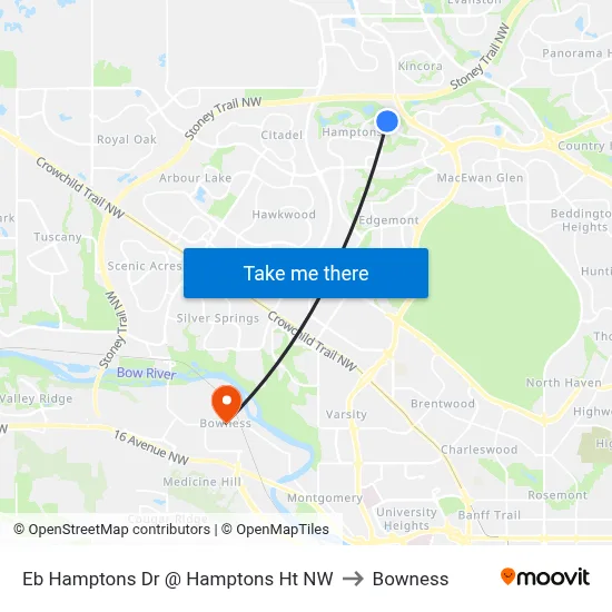 Eb Hamptons Dr @ Hamptons Ht NW to Bowness map