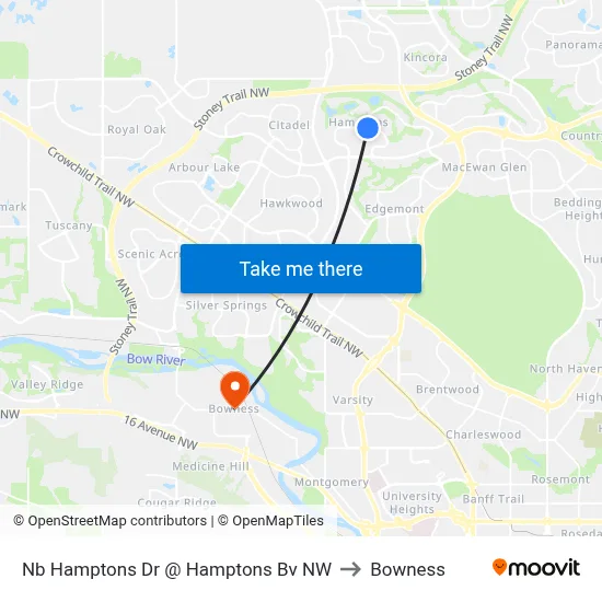 Nb Hamptons Dr @ Hamptons Bv NW to Bowness map