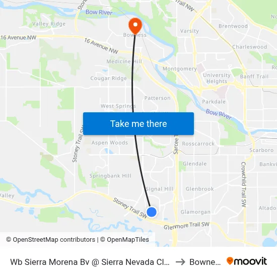 Wb Sierra Morena Bv @ Sierra Nevada Cl SW to Bowness map