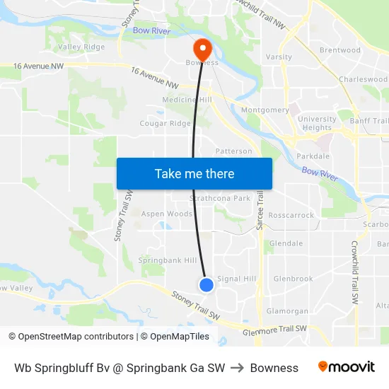 Wb Springbluff  Bv @ Springbank Ga SW to Bowness map