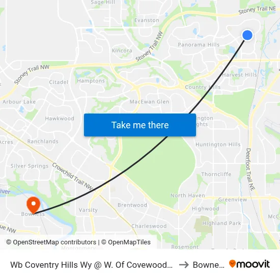Wb Coventry Hills Wy @ W. Of Covewood Li NE to Bowness map