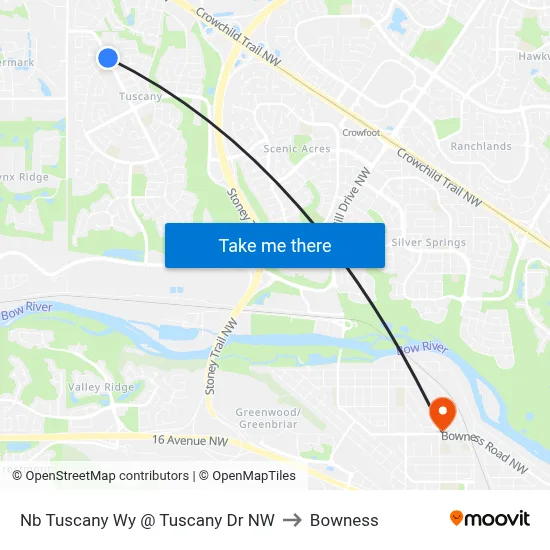 Nb Tuscany Wy @ Tuscany Dr NW to Bowness map