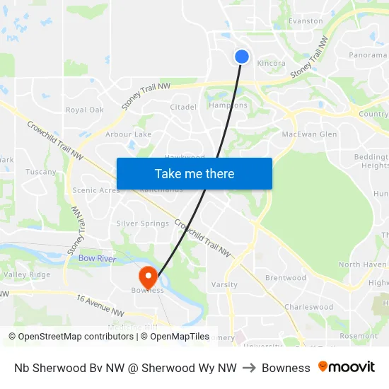 Nb Sherwood Bv NW @ Sherwood Wy NW to Bowness map