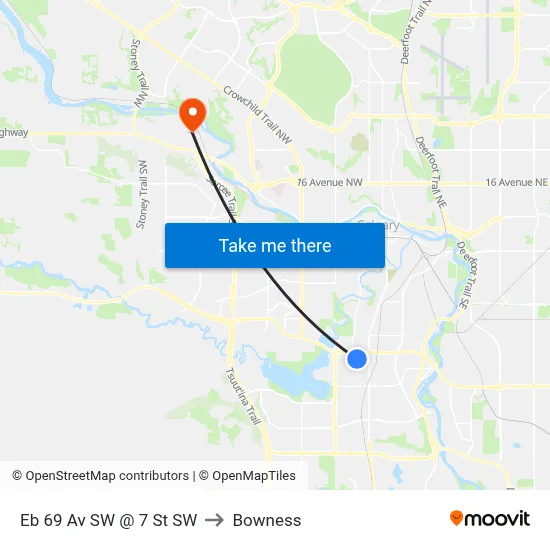 Eb 69 Av SW @ 7 St SW to Bowness map