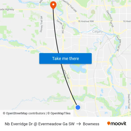 Nb  Everridge Dr @ Evermeadow Ga SW to Bowness map