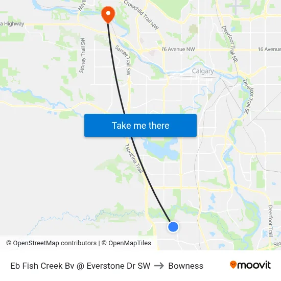 Eb Fish Creek Bv @ Everstone Dr SW to Bowness map
