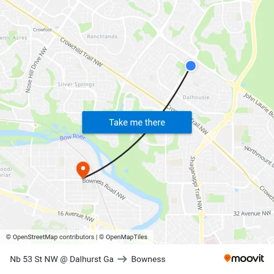 Nb 53 St NW @ Dalhurst Ga to Bowness map