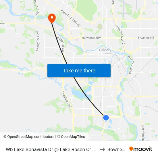 Wb Lake Bonavista Dr @ Lake Rosen Cr SE to Bowness map
