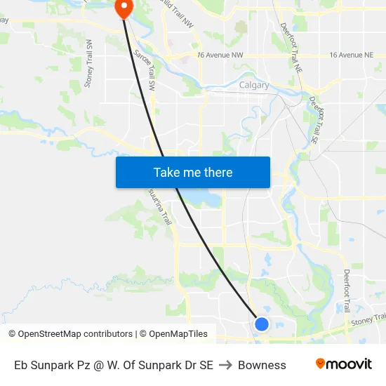 Eb Sunpark Pz @ W. Of Sunpark Dr SE to Bowness map