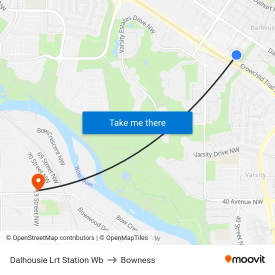 Dalhousie Lrt Station Wb to Bowness map