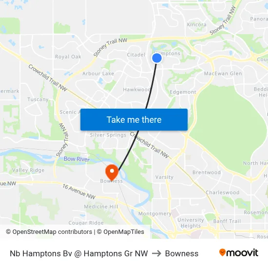 Nb Hamptons Bv @ Hamptons Gr NW to Bowness map