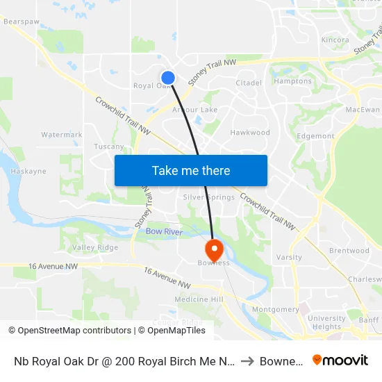 Nb Royal Oak Dr @ 200 Royal Birch Me NW to Bowness map