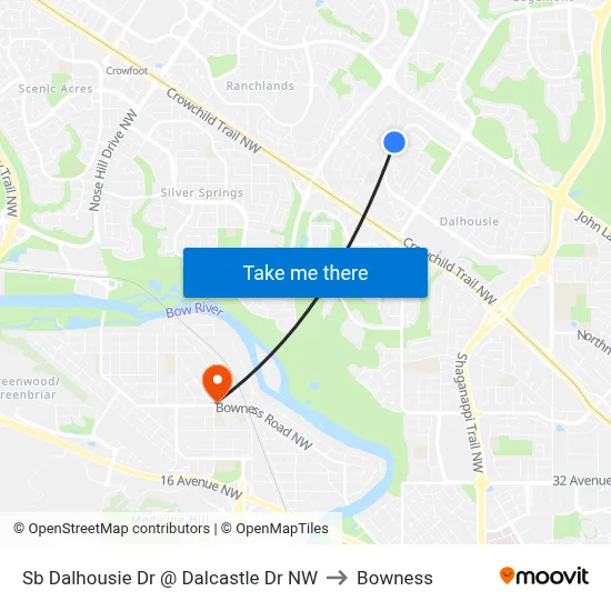 Sb Dalhousie Dr @ Dalcastle Dr NW to Bowness map