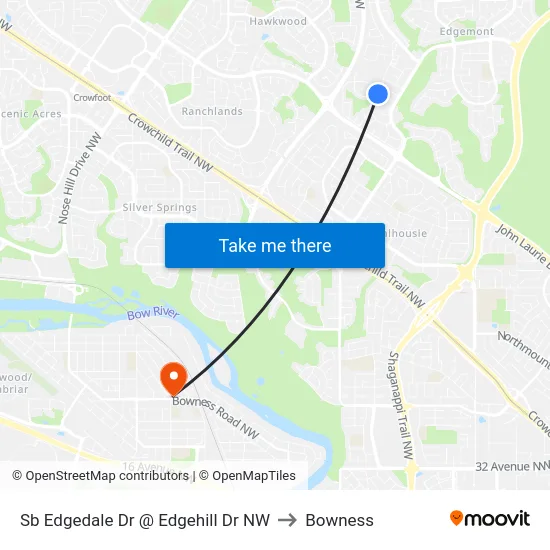Sb Edgedale Dr @ Edgehill Dr NW to Bowness map
