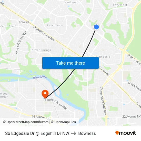 Sb Edgedale Dr @ Edgehill Dr NW to Bowness map