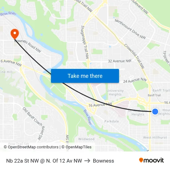 Nb 22a St NW @ N. Of 12 Av NW to Bowness map