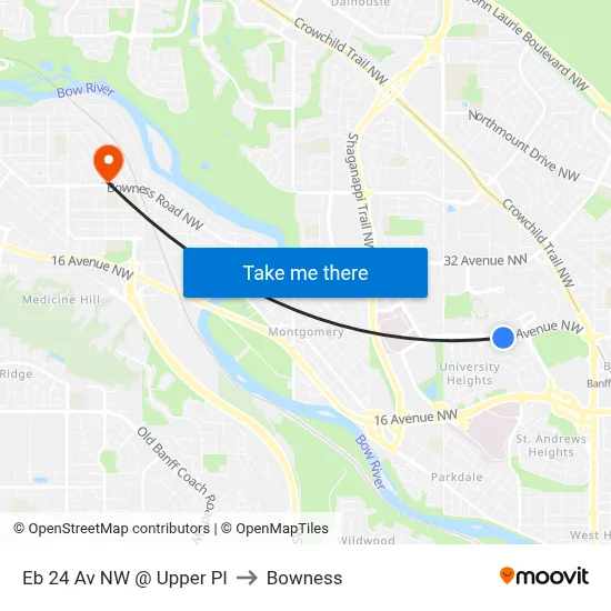 Eb 24 Av NW @ Upper Pl to Bowness map