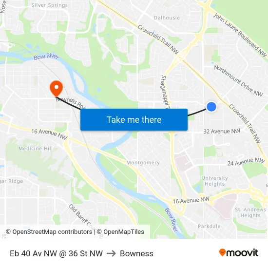 Eb 40 Av NW @ 36 St NW to Bowness map