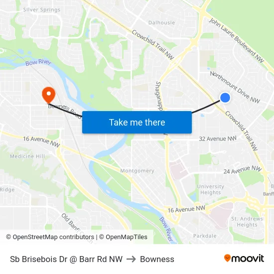 Sb Brisebois Dr @ Barr Rd NW to Bowness map