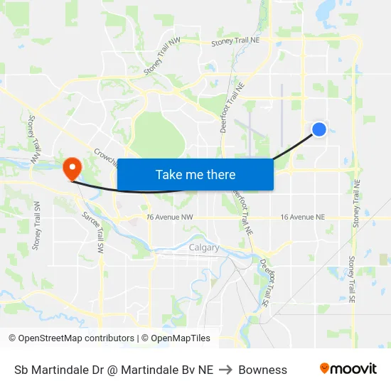 Sb Martindale Dr @ Martindale Bv NE to Bowness map