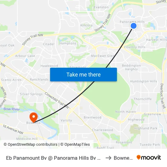 Eb Panamount Bv @ Panorama Hills Bv NW to Bowness map