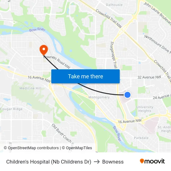 Children's Hospital (Nb Childrens Dr) to Bowness map