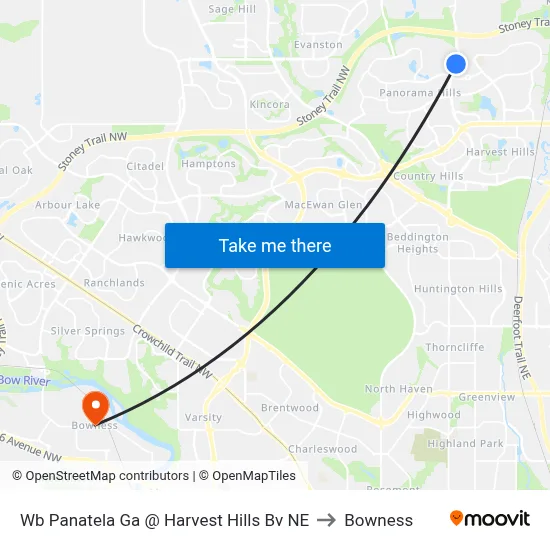 Wb Panatela Ga @ Harvest Hills Bv NE to Bowness map