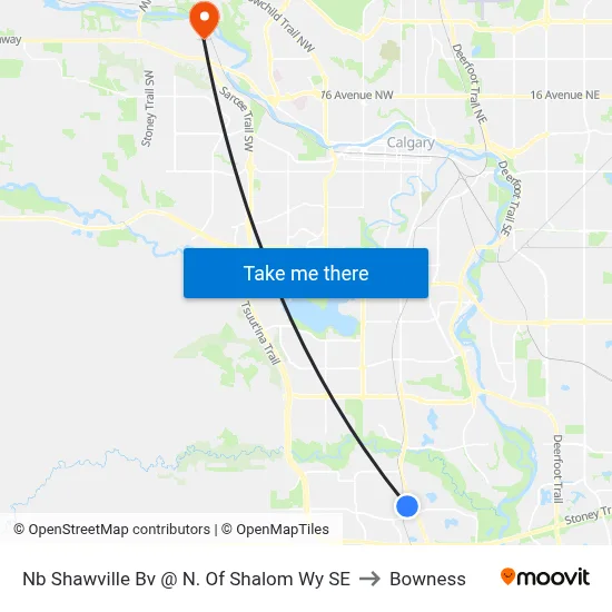 Nb Shawville Bv @ N. Of Shalom Wy SE to Bowness map