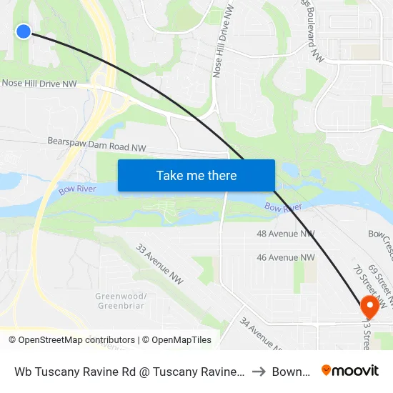 Wb Tuscany Ravine Rd @ Tuscany Ravine Ht NW to Bowness map