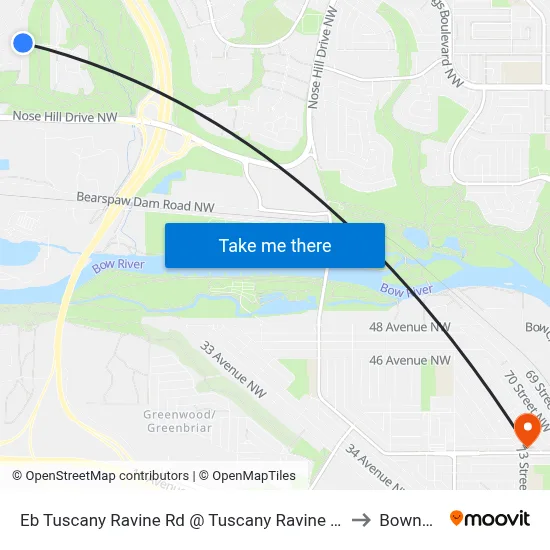 Eb Tuscany Ravine Rd @ Tuscany Ravine Cl NW to Bowness map