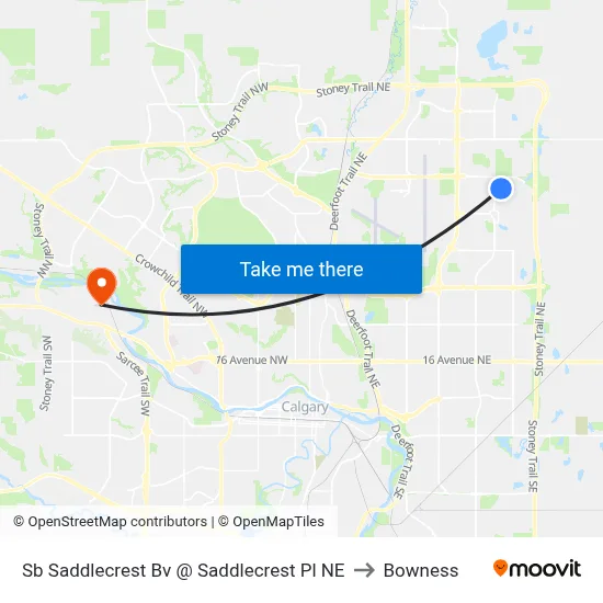 Sb Saddlecrest Bv @ Saddlecrest Pl NE to Bowness map