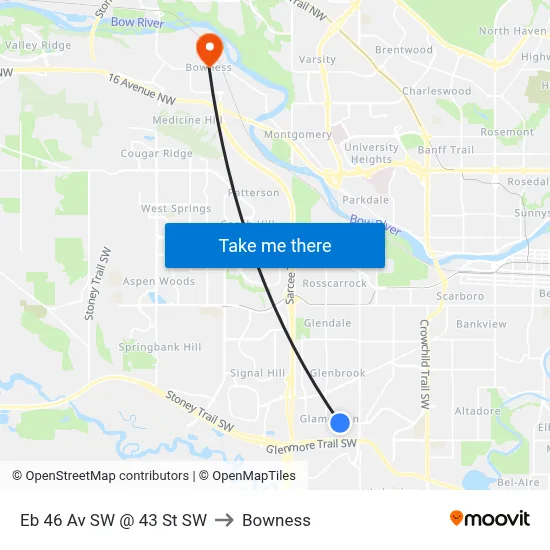 Eb 46 Av SW @ 43 St SW to Bowness map
