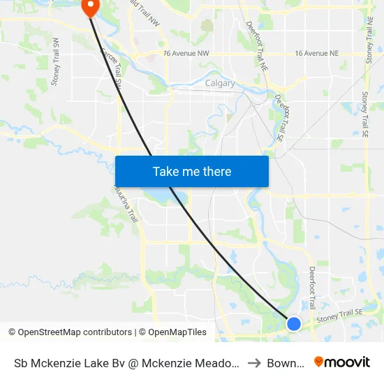 Sb Mckenzie Lake Bv @ Mckenzie Meadows Dr SE to Bowness map