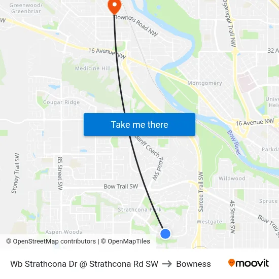 Wb Strathcona Dr @ Strathcona Rd SW to Bowness map