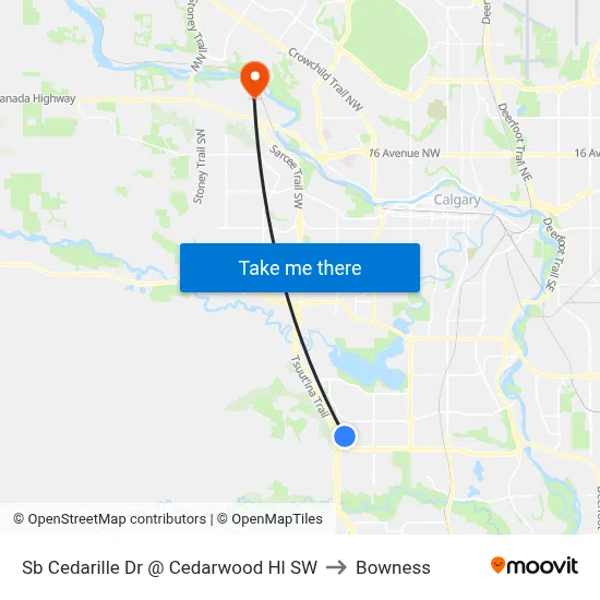 Sb Cedarille Dr @ Cedarwood Hl SW to Bowness map