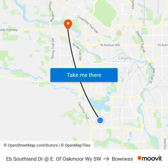 Eb Southland Dr @  E. Of Oakmoor Wy SW to Bowness map